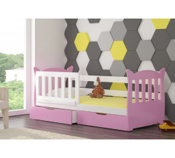 Ágy matraccal LENA Fehér+Rózsaszín