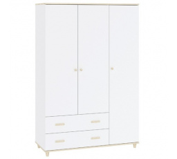 GOODY 3D2S ruhásszekrény, Fehér/Akác
