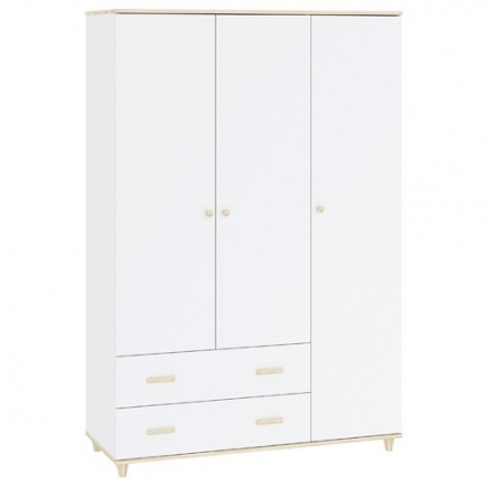 GOODY 3D2S ruhásszekrény, Fehér/Akác