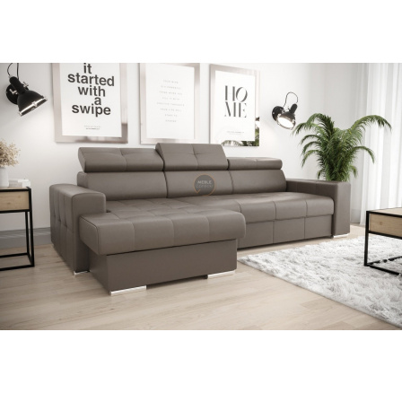 NAROŻNIK MARGO 160x250 SKÓRA NATURALNA - lewa , Skóra odcień brązu - U-19