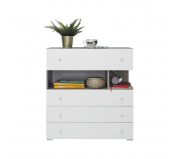 SIGMA komód - SI11, Fehér Lux + Beton + Tölgy