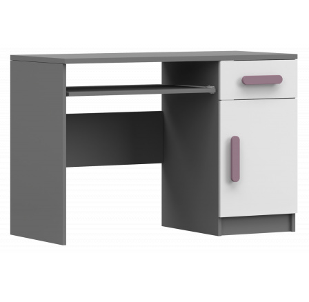 SMYK II - 08 íróasztal, Szürke/Fehér/Hanga