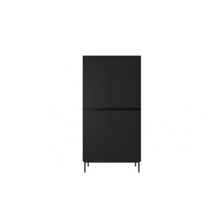 Šatní skříň Nicole, černý mat / černé nožky