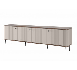 Szafka RTV Vesper 4D 187 cm - kaszmir / orzech / czarne nogi