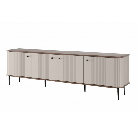 Szafka RTV Vesper 4D 187 cm - kaszmir / orzech / czarne nogi