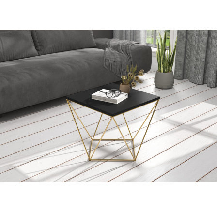 DIANA dohányzóasztal 50x50 Arany+Fekete