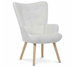 Relaxační křeslo, bílá, látka bouclé, AK-309 WT2