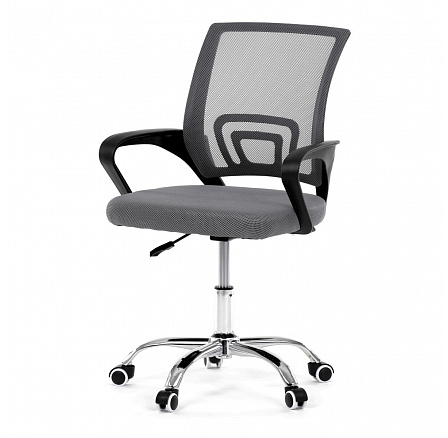 Dětská židle, výškově nastavitelná, šedá síťovina, KA-L103 GREY