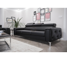 SOFA ORION III 255 CM SKÓRA NATURALNA - Skóra czarna
