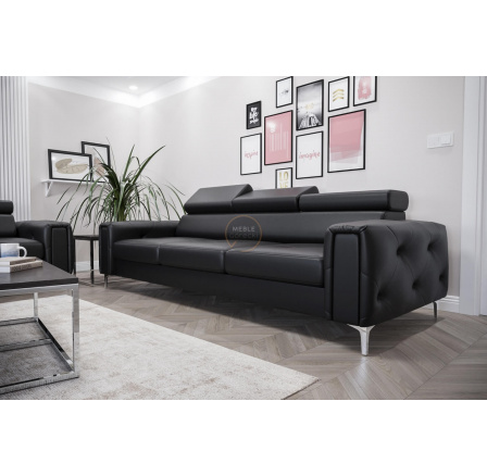 SOFA ORION III 255 CM SKÓRA NATURALNA - Skóra czarna