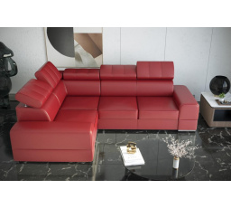 NAROŻNIK ROYAL II 280×210 SKÓRA NATURALNA - lewa , Skóra czerwona