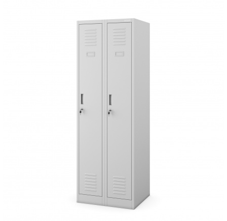 Fém munkásszekrény négyrekeszes szürke: KACPER II, 600 x 1800 x 500 mm