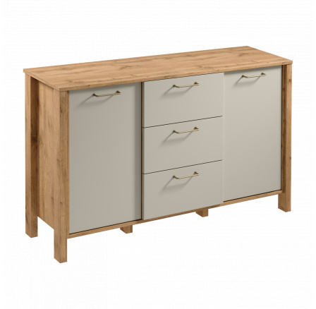 INDYGO K2D3S komód, Wotan Tölgy/Bézs