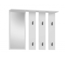 Věšák se zrcadlem PARGAS bílá