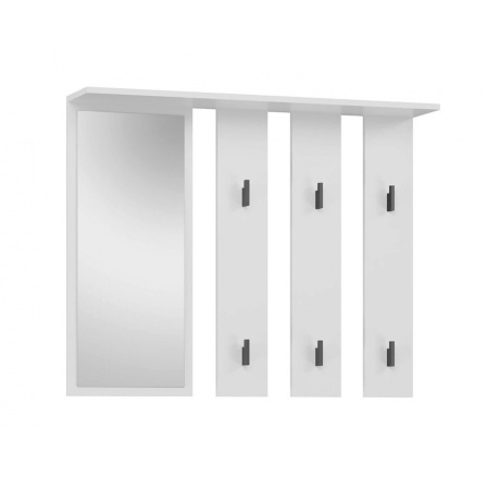 Věšák se zrcadlem PARGAS bílá