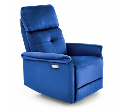 SEMIR dönthető fotel USB-vel, Sötétkék