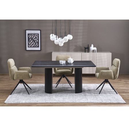 Étkezőasztal BOLERO, természetes tölgy/fekete