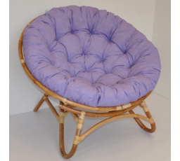 Dewata rattan fotel lila melírozott párnával