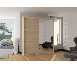 Tolóajtós szekrény tükörrel VIKI 180 Sonoma+Sonoma