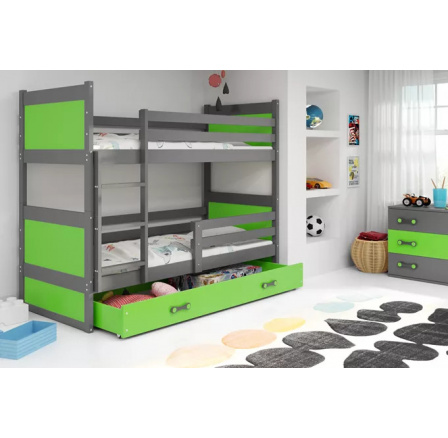 RICO PIĘTROWE RAMA GRAFIT WYPEŁNIENIA ZIELONY SZUFLADA ZIELONY 90 X 200 KPL