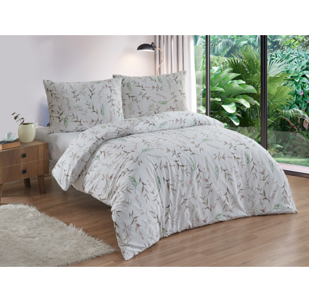 Flanelové francouzské povlečení 240x220, 70x90 Verona natur