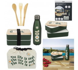 4 darabos ebédkészlet zöld