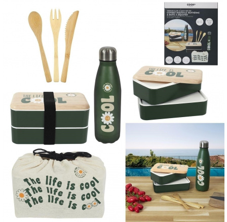 4 darabos ebédkészlet zöld