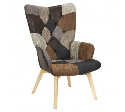 Helsinki füles fotel barna patchwork