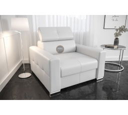 FOTEL MARGO SKÓRA NATURALNA - Skóra biała