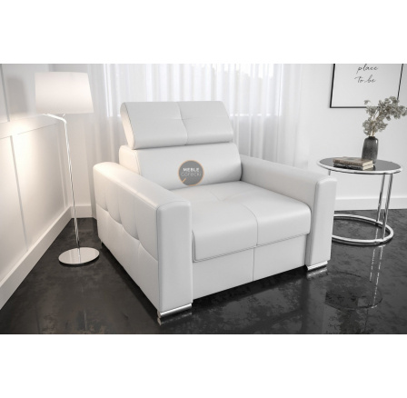 FOTEL MARGO SKÓRA NATURALNA - Skóra biała