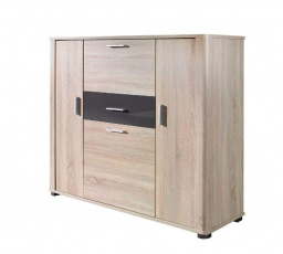 Komoda FILL 03 sonoma/grafit lesk