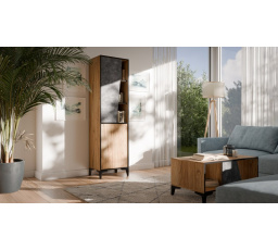 OVO 2D polc, sötét beton/ régi tölgy