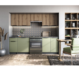 Konyhai szekrénysor KSENIA 240, Antracit/Dió/Pisztácia