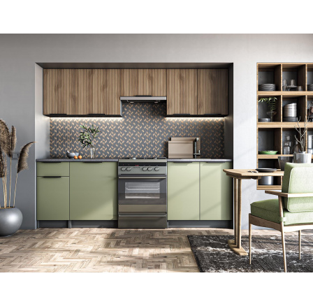 Konyhai szekrénysor KSENIA 240, Antracit/Dió/Pisztácia