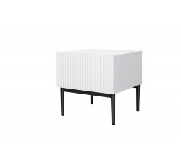 Sada nočních stolků Nicole 2 ks, bílý mat / černé nožky