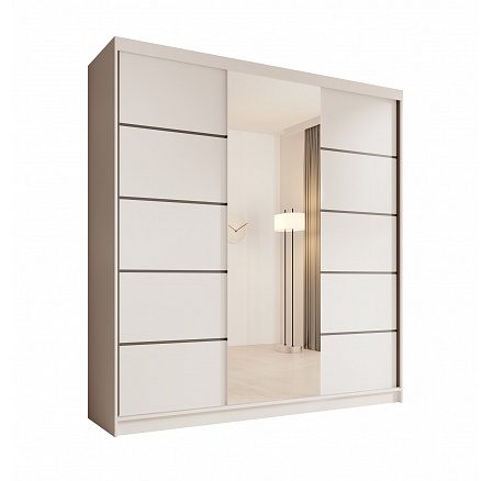 SONIC 200 gardróbszekrény, Fehér/Fehér