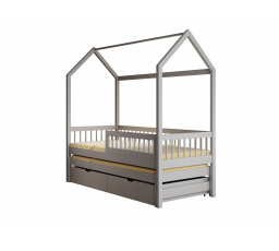 Artes házikó ágy matraccal Szürke+Szürke