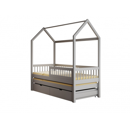 Artes házikó ágy matraccal Szürke+Szürke