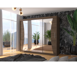 Tolóajtós szekrény tükörrel DIEGO 250 Choco+Choco