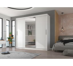 Tolóajtós szekrény tükörrel ERWIN 235 Fehér+Fehér