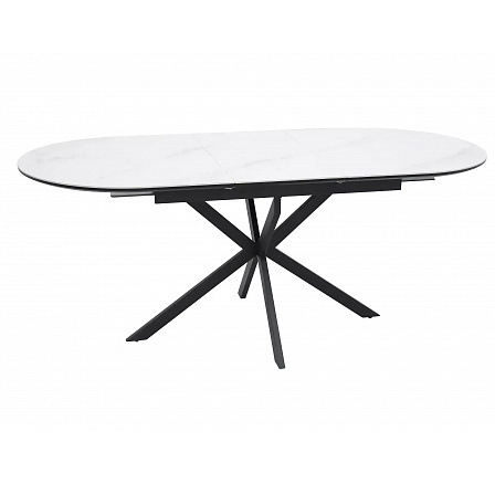 GASTON 140 étkezőasztal, Fehér kerámia / Fekete