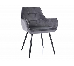 LEMON VELVET étkezőszék, Szürke Bluvel 14/Fekete