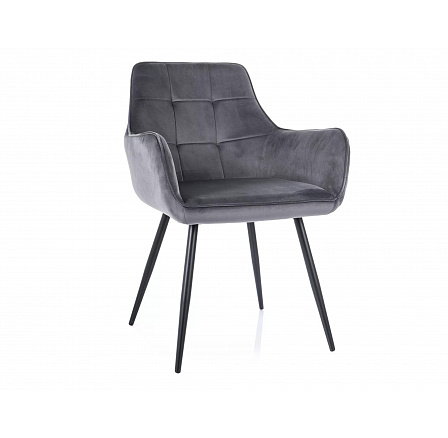 LEMON VELVET étkezőszék, Szürke Bluvel 14/Fekete