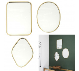 3 darabos Arcilla dekoratív tükör szett arany