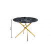 Fekete márvány/arany asztal 100x100 ST19-FX