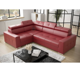 NAROŻNIK MARGO II 270×197 SKÓRA NATURALNA - lewa , Skóra czerwona