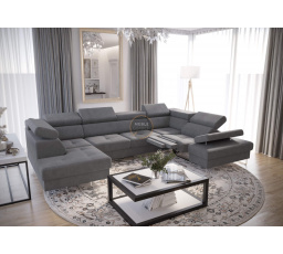 NAROŻNIK GALAXY MAX II RELAX Z FUNKCJĄ SPANIA 215x350x170 - Odcienie szarości , prawa