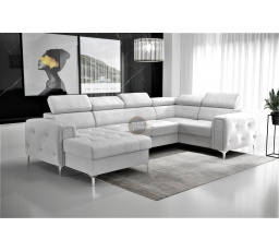 NAROŻNIK ORION MAX III Z FUNKCJĄ SPANIA 165x320x185 CM - Odcienie szarości , prawa