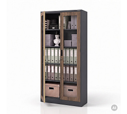 AMELIA ECO szekrény: ANTRACIT RAL7016 + FA DEKOR H1850*W900*D400