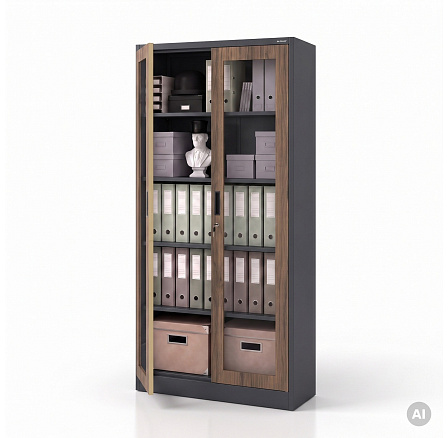 AMELIA ECO szekrény: ANTRACIT RAL7016 + FA DEKOR H1850*W900*D400